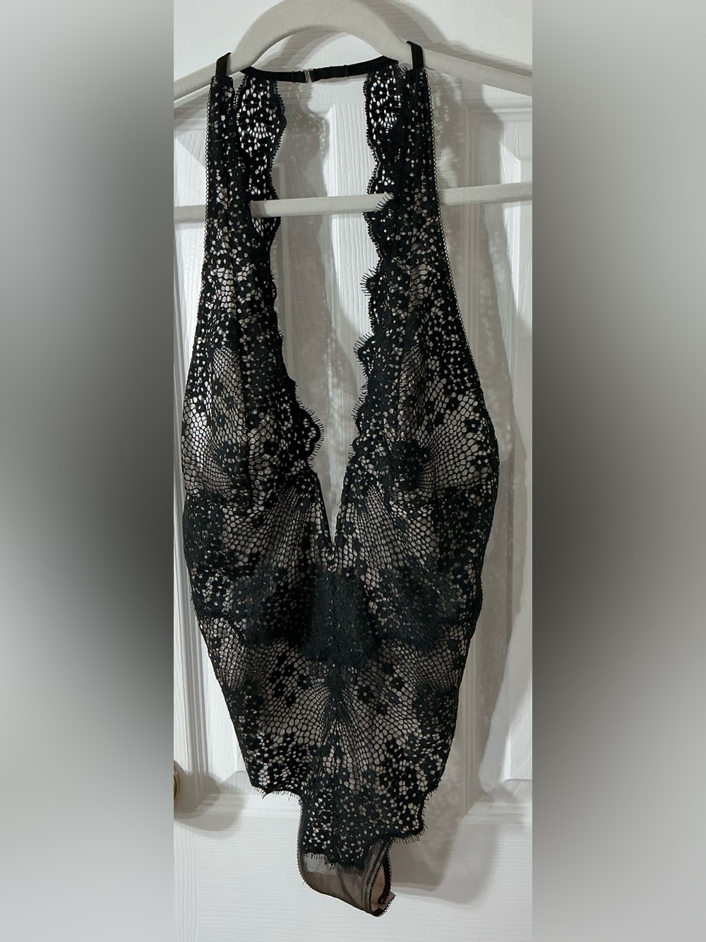 Victoria's Secret Black Lace Halter Bodysuit